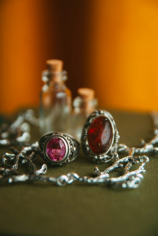 Beautiful red gemstone jewelry