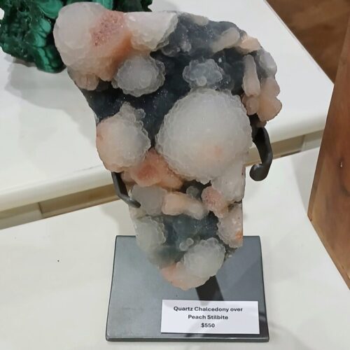 Quartz Chalcedony over Peach Stilbite